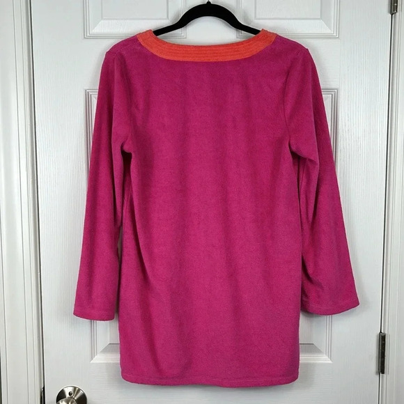 NWT Talbots pink and orange terry cloth long sleeve top sz sm - Picture 5 of 6